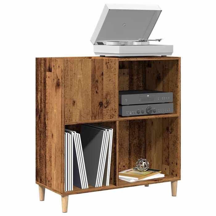 VidaXL Record Cabinet Old Wood 84.5x38x89 Cm Engineered Wood, Cabinet for Record Players, Storage Cabinet for 857171