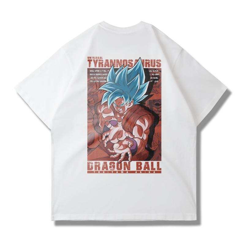 Dragon Ball Goku Shortsleeved Tshirt Unisex Large Size Loose Trendy Brand Summer Pure Cotton Unisex Parentchild Clothing