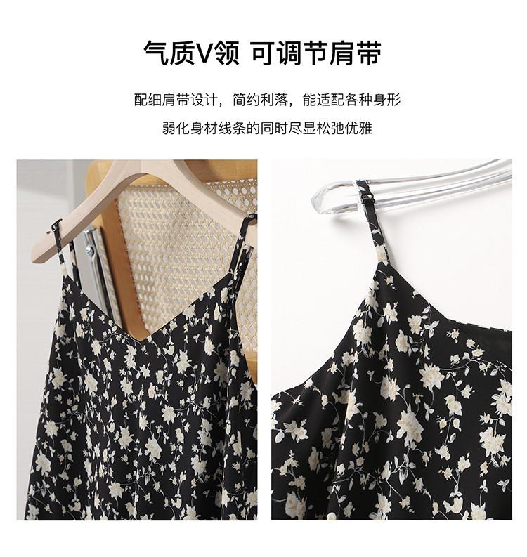 Fashion Printed Camisole Dress 2026 Spring Fashion Versatile Slimming Mid Length Dress