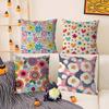 Pillow Case Colorful Flowers Home Dorm Chair Back Short Plush Double-Sided Printing Office Nap Time Cushion Cover
