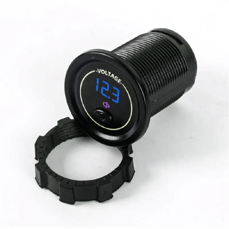 

New LED Panel Digital Voltage Meter Low Voltage Alarm For Motorbike Car Boat 12V-24V