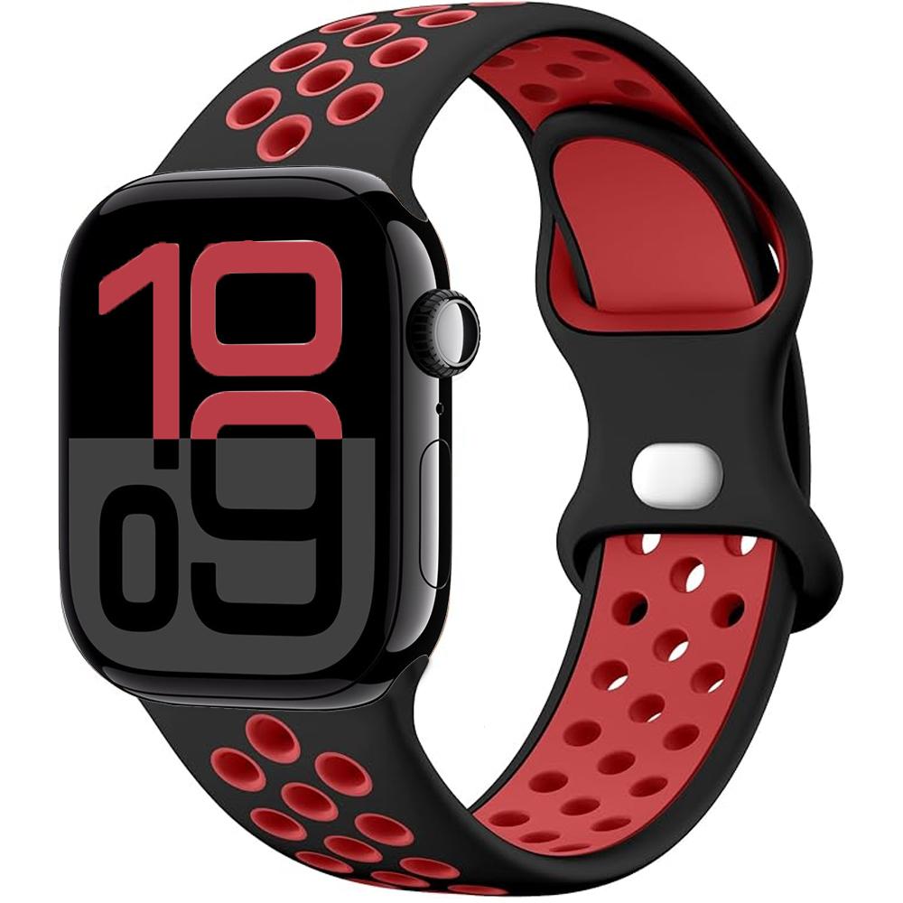 Silicone Strap For Apple Watch 11 10 9 8 7 46mm 45mm 42mm 41mm Ultra 3/2 49mm Breathable Bracelet Wristband iWatch 6 5 4 SE 44mm