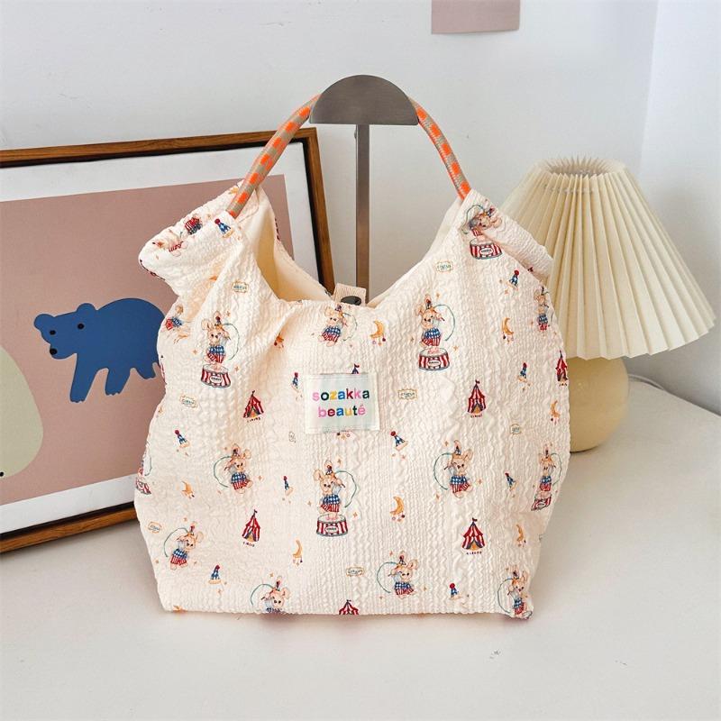41 Embossed Cartoon Puppy Hand Bag Female Hand Shoulder Canvas Bag Going Out To Work Commuter Bag