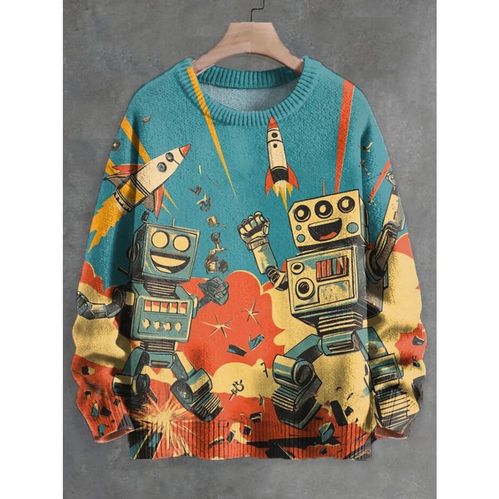 Spring Autumn Sweatshirt Pullover Anime Cat Casual Japanese Art Animal 3D Printed O Neck Long Sleeve Hoodies Tops Pullovers