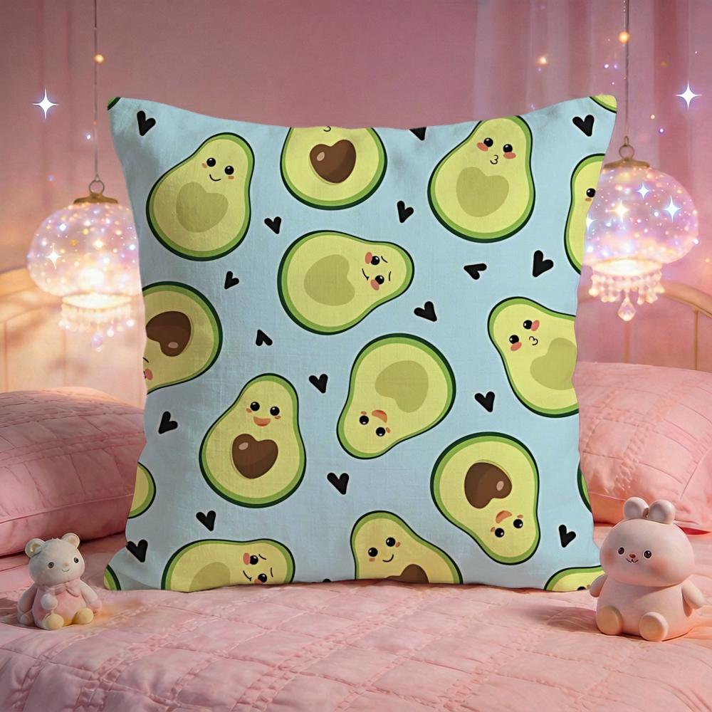 Fresh Avocado Fun Cushion Cover Premium Comfort Reversible Pillow Cove Two in One Design for Any Room Car Interior