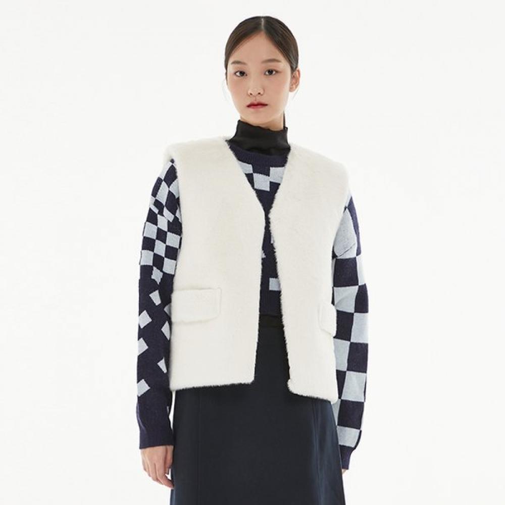 LAP Pocket Point Feather Knit Vest An4fva60