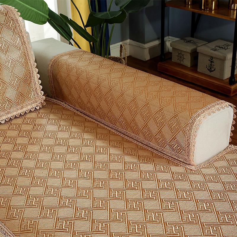 Sofa Cushion Summer Summer Summer Mat Cool Pad Ice Silk Cushion Summer Non-Slip Living Room Cover Four Seasons Universal Backrest Towel