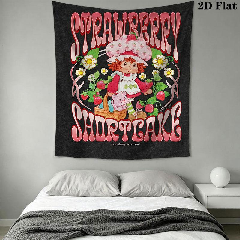 Erdbeer-Shortcake Eine Wandbehang Gedruckter Stoffdecke Dekorative Wandteppiche für Schlafzimmer Wohnzimmer Heimdekoration