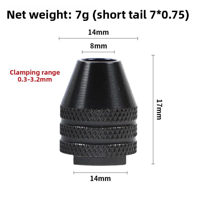 Mini Keyless Drill Chuck 0.3-8mm Self-Tighten Electric Drill Bits Collet Fixture Tools 1/4" Hex Shank Quick Change Converter