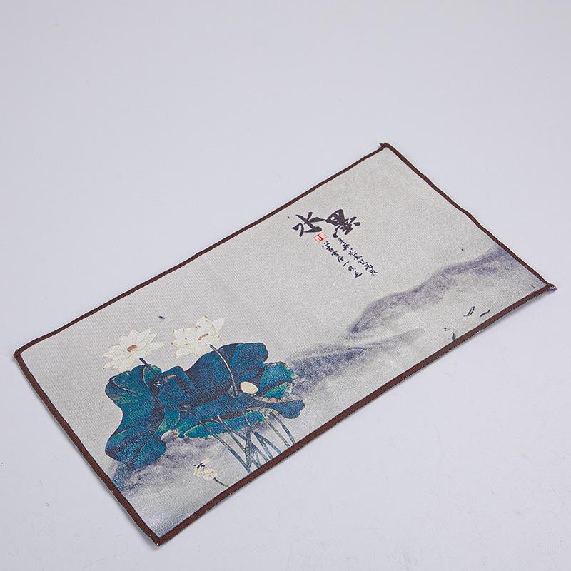 

Китайское многоразовое впитывающее воду утолщенное полотенце для стола креативное лаконичное стиль чайные салфетки ткань украшение для чайной церемонии новое 27.5x15cm