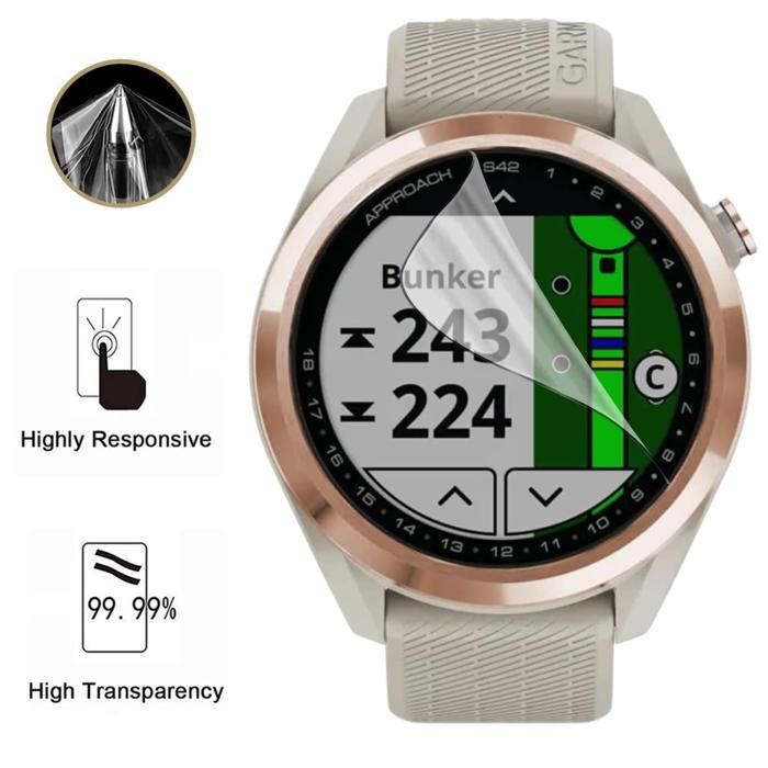 Ochrona ekranu dla Garmin Approach S42 [Pakiet 6] Folia Ochronna Plastikowa Odporna Ultra Cienka Phonillico