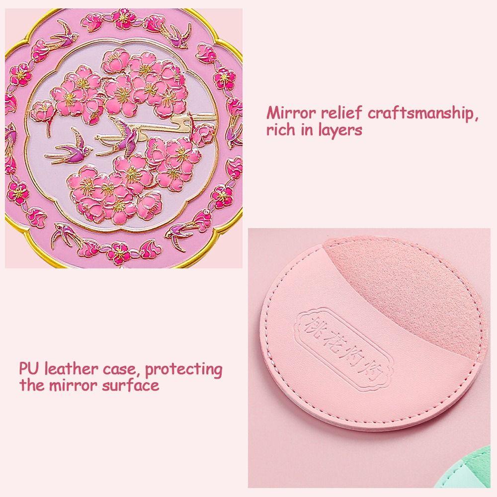 Portable Makeup Mirror Relief Design Cosmetic Mirror Exquisite Handheld Mirror  Tourist Souvenirs