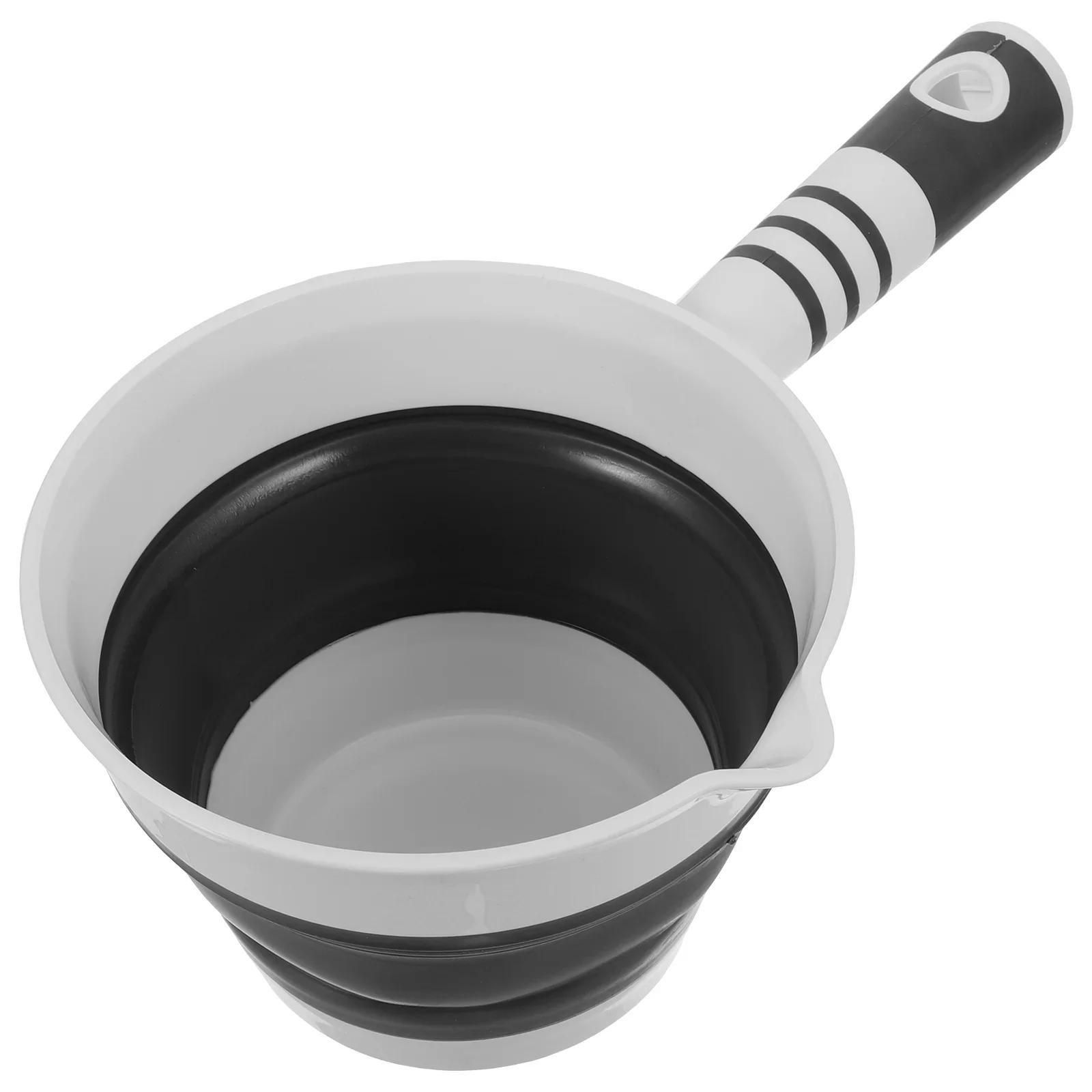 

Многофункциональный складной ковш для воды Кухонная силиконовая ложка для купания, мытья волос Портативный дорожный для улицы Фрукты Овощи серый