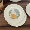 Japanese Cute Cartoon Cat Ceramic Relief Plate Dessert Cake Noodle Plate Household Dish Plate Western