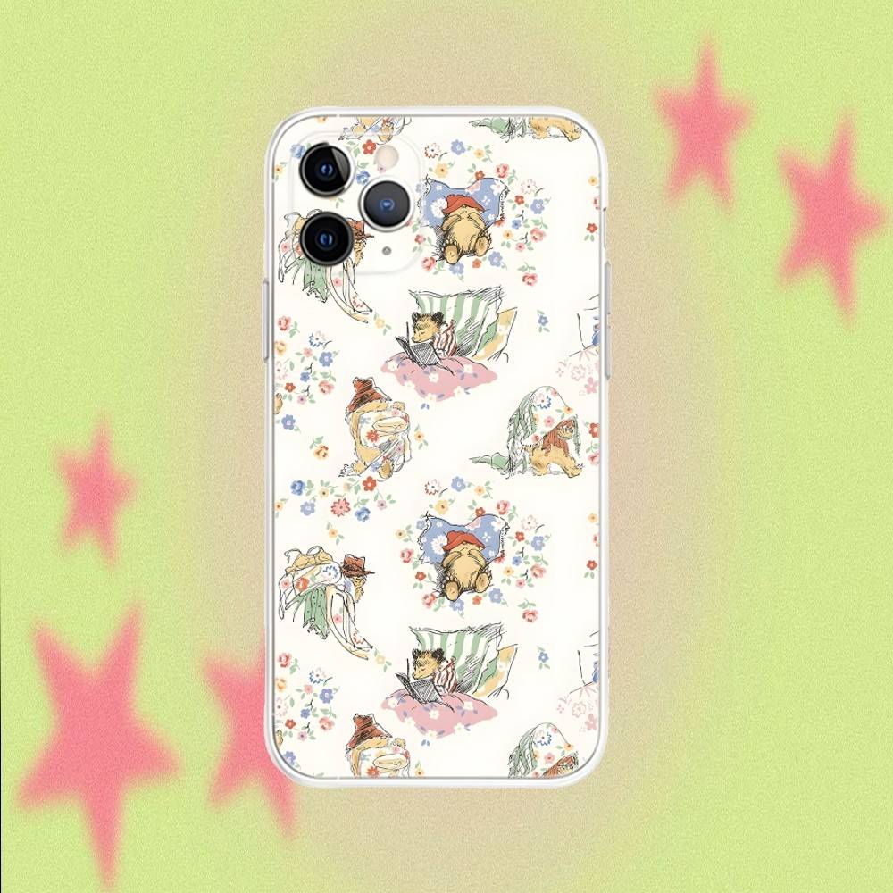 P-PaddingtonS Bear Phone Case For iPhone 17,16,15,14,13,12,11 Pro,Max,Plus,Air,X,XS,XR,SE,Mini Transparent Soft