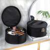 Borsa per Trucco Portatile Portatile Grande Capacità Nera Organizzatore da Viaggio per Articoli da Toeletta Chiusura a Zip Impermeabile Nylon Scatola Porta Cosmetici