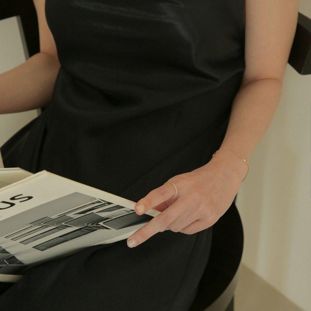 [Genuine Product from Headquarters / Silk Pouch Shopping Bag Included] 14K Gold-filled Silver Snake Bracelet