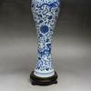 Old Chinese Blue and White Porcelain Hand Painted Dragon Flowers Vase