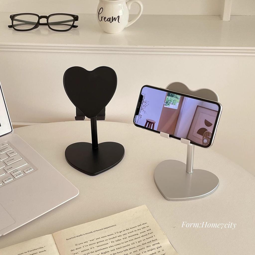Adjustable Heart-Shaped Phone and Tablet Stand for Watching and Live Streaming On Desktop