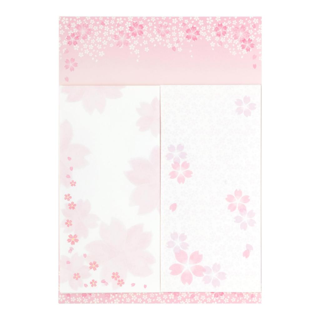 Kawasumi Washi Sakura Washi Tayori Letter Set 3 envelopes per total 6 20 Sakuramai Letter Paper Sheets (2 envelopes, set, envelopes) - (Set B)