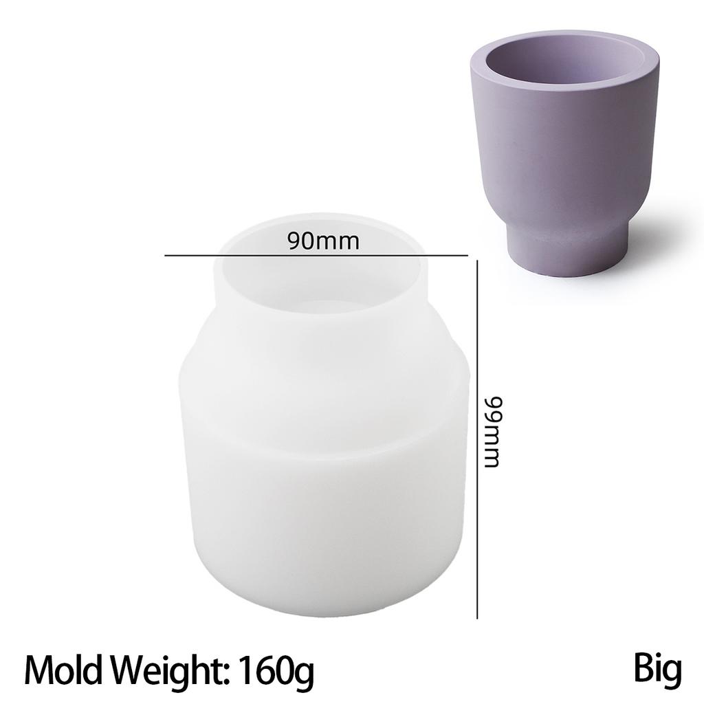 Concrete Round Stripe Candle Cup Silicone Mold DIY Handmade Planter Plaster Resin Storage Box Casting Molds Home Craft Decor