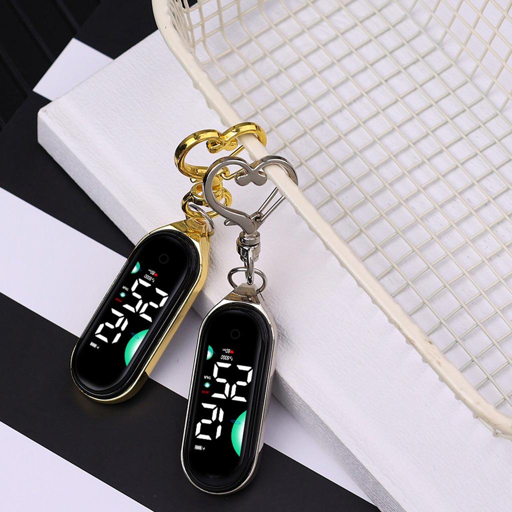 Led Electronic Hanging Watch Keychain Pocket Watch Keyring Hanging Watch Night Lights Touchs Digital Watch Gift