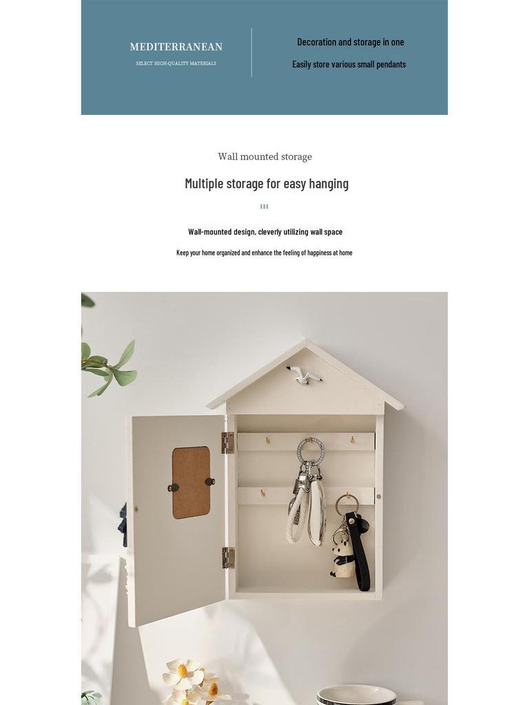 Coastal Seabird Lighthouse Wall-Mounted Key Cabinet