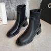 Shoes for Women Basic Square Toe Woman's Boots Elegant Dress Shoes Comfortable High Heel Ankle Boots Botines Para Mujeres