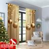2D Flat Printing 2Pcs Christmas Window Curtains Ball And Stars Pattern Rod Pocket Design For Bedroom Living Room Office Decor