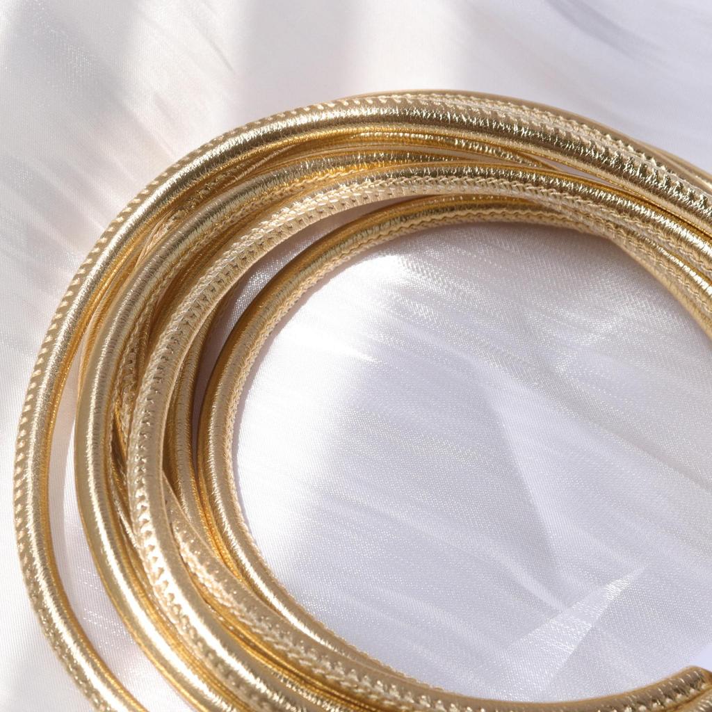 PU Leather Round Handle Strap with Lock Edge Stitching - DIY Traction Weaving Ornament E18