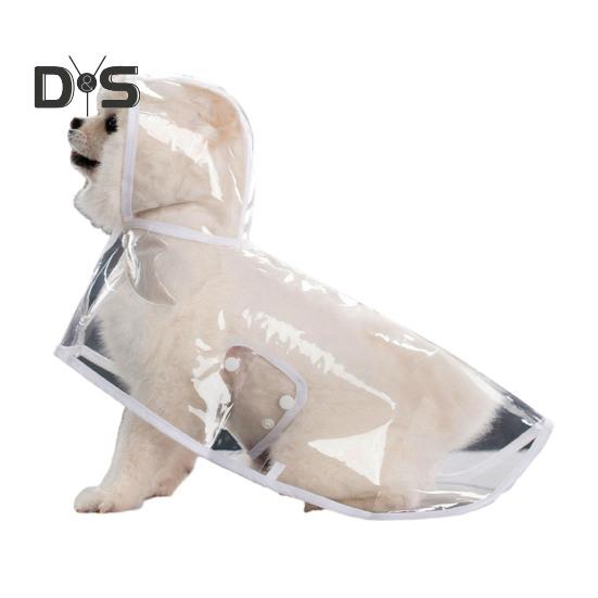 

Прозрачный дождевик для домашних животных с капюшоном, водонепроницаемая куртка, модное легкое пальто для домашних животных, пончо для маленьких и средних собак и кошек M белый