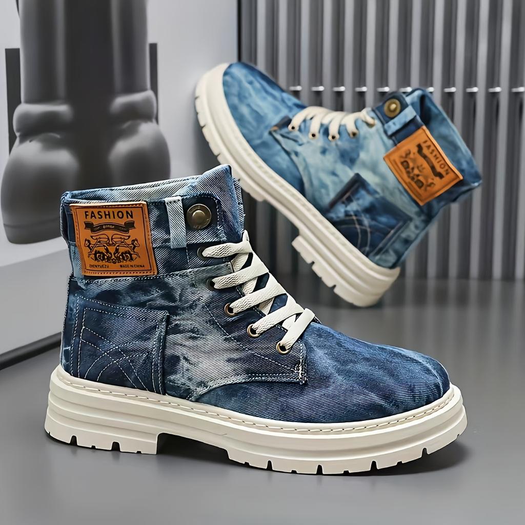 Botas de Senderismo de Caña Alta para Hombre Grande y Alto Zhenyuezu - Zapatos Ligeros Transpirables con Agarre Todoterreno, Suela de PVC Duradera para Exteriores, Urbanos, Fiestas