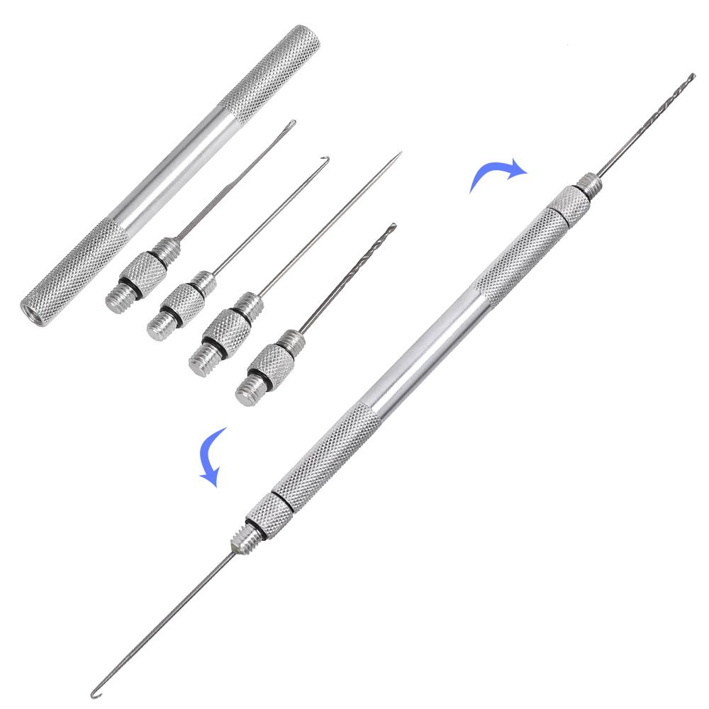 Carp Fishing Rigging Bait Needle Kit Tool Set Bait Boilie Drill Stringer Needle with Line Scissors