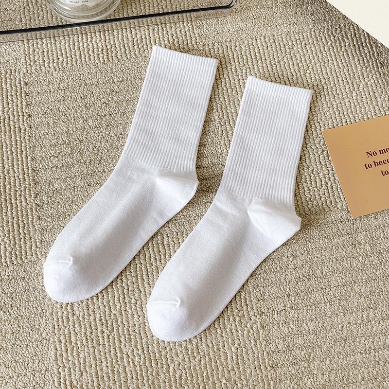 Women's Trendy Candy Color Thin Mid-Calf Socks - Colorful Japanese Style Summer Pile Socks