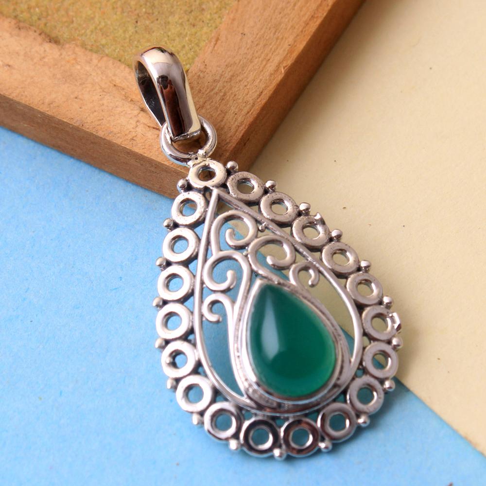 925 Sterling Silver Pendant, Reiki Pendant, Gemstone Jewelry, Handmade Pendant, Filigree Pendant, Silver Jewelry, Crystal Healing Pendant