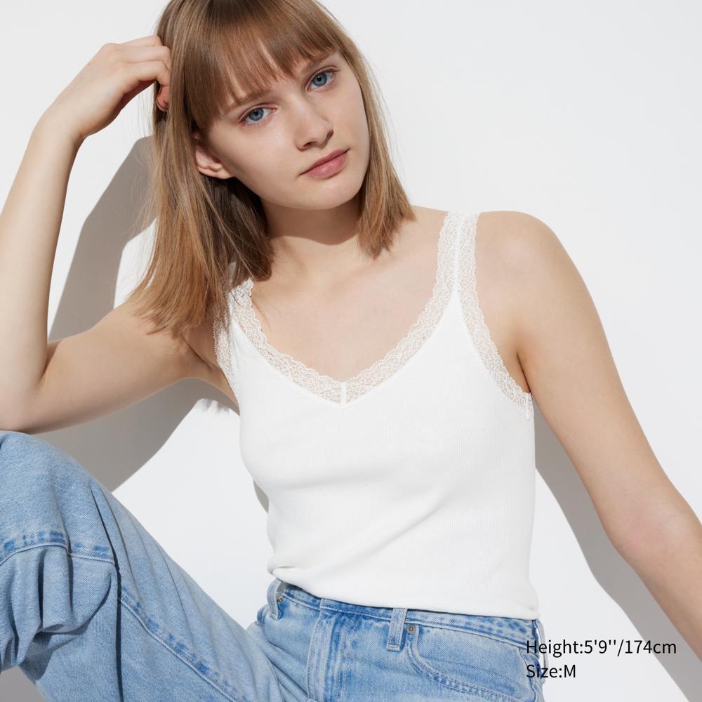 

ТОП-МАЙКА UNIQLO 2WAY С РИПОВЫМ КРУЖЕВОМ