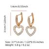 1 Pair Luxury Colorful Heart Shape Zirconia Dangle  Earrings for Women Golden Earring Jewelry Party Accessories