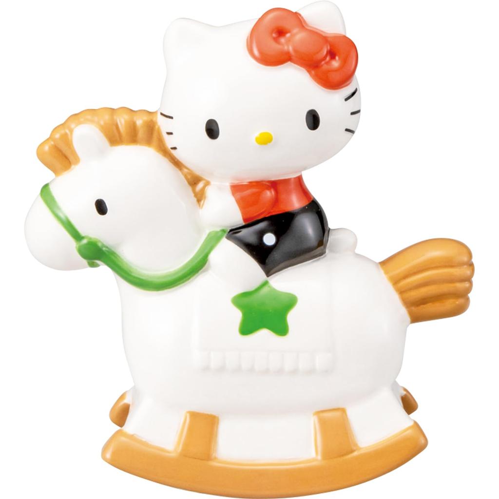 Sanrio Hello Rocking Horse Piggy Bank Kitty 12 x 13 cm Characters Kitty Goods Miscellaneous Goods Birthday Gift White san4552 "Märchen Kitty" Approx.