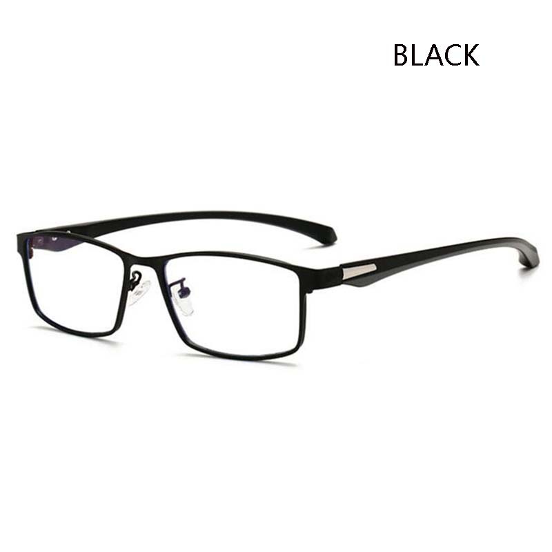 Full Frame Square Myopia Glasses Metal Anti Blue Light Prescription Spectacles 0 To 6 0 Degrees For Men Women