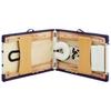 Folding 2 Zone Massage Table with Wooden Frame White and Purple