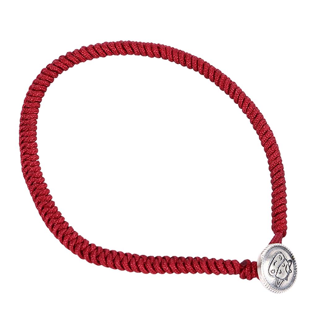 Ox Zodiac Bracelet Red Rope S925 Silver Ornament Woven Bracelet Accessory for Men Women