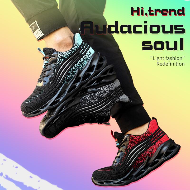 Bocanci de lucru de siguranță cu vârf de oțel, Pantofi de siguranță pentru bărbați, Adidași de lucru, Pantofi de lucru indestructibili pentru bărbați, Vârf de oțel, Pantofi de lucru pentru bărbați