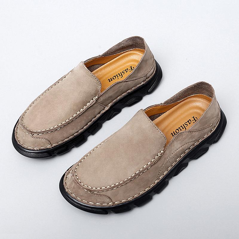 Genuine Leather Mens Shoes Antiskid Men Casual Shoes Breathable Loafers Handmade Sneakers New Comfortable Flats Driving Footwear
