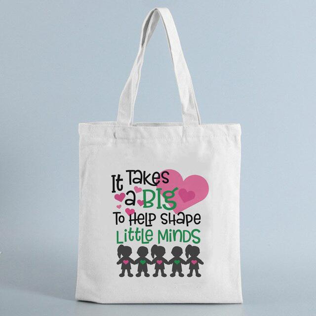 

Модная эко-холстовая сумка для учителей, многоразовая сумка для покупок, сумка для книг, складная сумка-шопер, дорожный подарок на день учителя 24*26cm