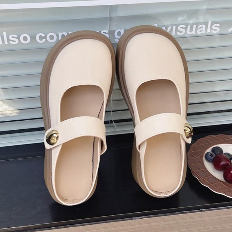 

Модные женские шлепанцы на платформе 2025 Осень Модные туфли-мюли Дизайнерские элегантные босоножки с ремешком на пятке Уютные повседневные для ходьбы Zapatillas Mujer 40 покинуть белый