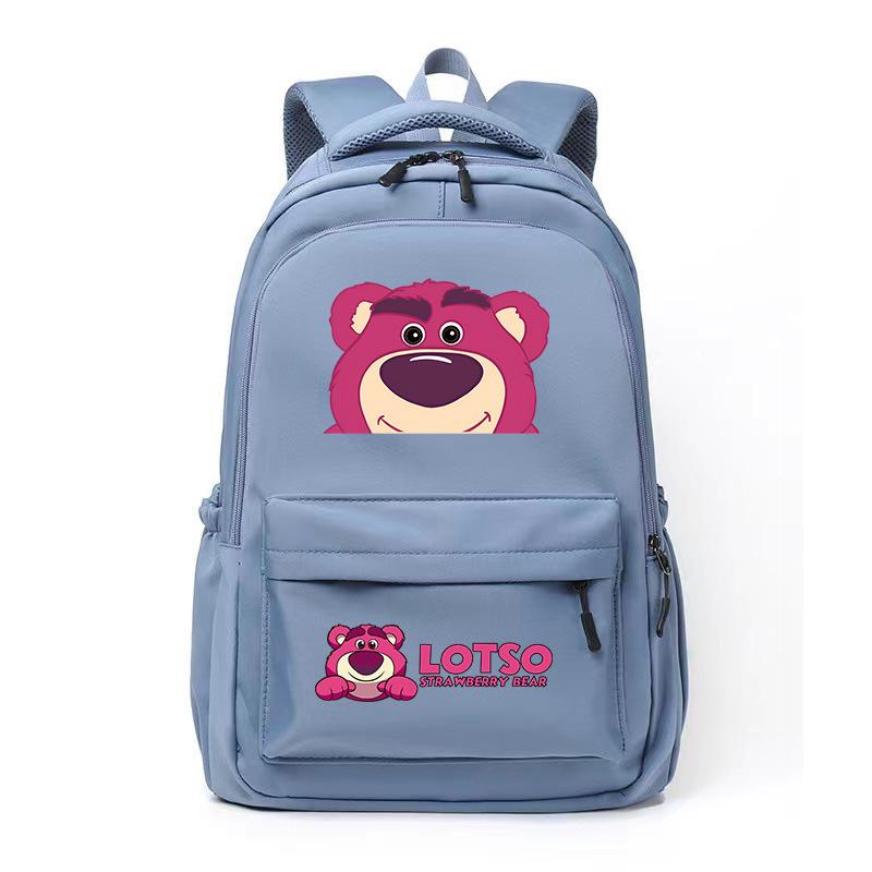 Cute Strawberry Bear Trend Backpack Men'S And Women'S Leisure Campus Student School Bag