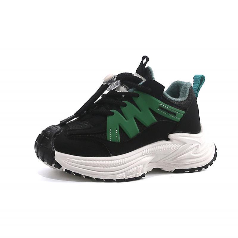 

Kids Plush-Lined Waterproof Winter Sneakers – Warm Leather, Trendy Outdoor Style for Boys and Girls EUR 29 - 17.7 cm чорний/зелений