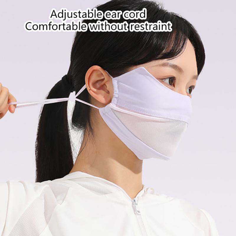 Breathable Ice Silk Sunscreen Face Mask Outdoor Sports Anti-Uv Face Mask Head Scarf With Adjustable Buckle Driving Riding Mask
