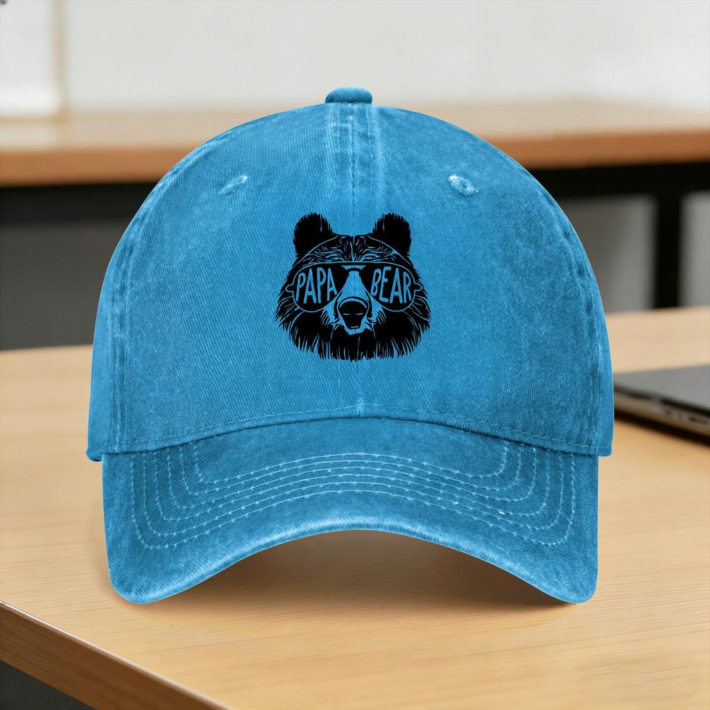 Fathers Day Papa Bear Casual Baseball Cap Summer Trucker Hat Adjustable Outdoor Gym Snapback Cap Unisex Funny Baseball Caps