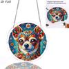 2D Flat - 1pc, 2D Flat Design Adopts Colorful Painted Chihuahua Theme Design, 2D Flat Acrylic Puzzle Sun Catcher Window Hanging Decoration, Suitable A